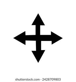 Four arrows icon. Different direction. Navigation concept. Cursor sign. Simple line art. Vector illustration. Stock image. Vector illustration. Eps file 417.