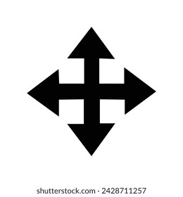 Four arrows icon. Different direction. Navigation concept. Cursor sign. Simple line art. Vector illustration. Stock image. Vector illustration. Eps file 421.