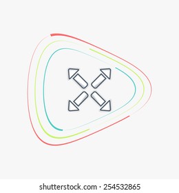 Four arrows icon. Direction indicator. Flat design with shadow. 