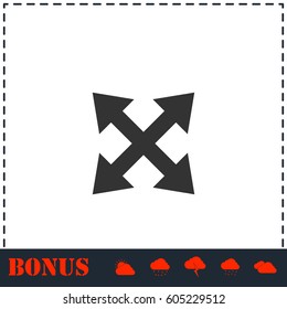 Four arrows icon flat. Simple vector symbol and bonus icon