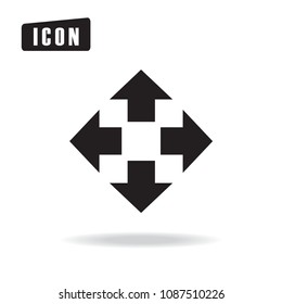 four arrows icon, on white background