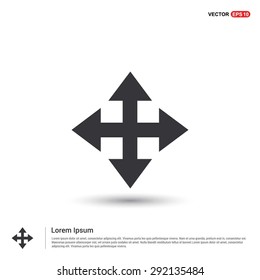 four arrows icon - Sign all directions - abstract logo type icon - isometric white background. Vector illustration