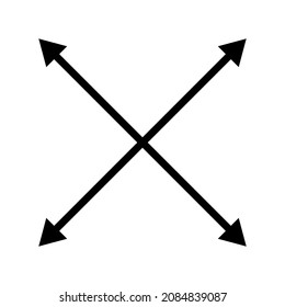 Four arrows icon. Thin flat design. Business background. Navigation mobile design. Vector illustration. Stock image. 