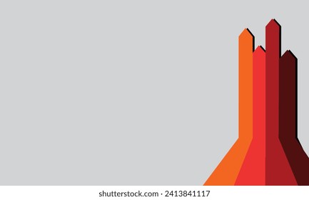 Four arrows moving up. Abstract financial chart with uptrend line arrows graph go up.