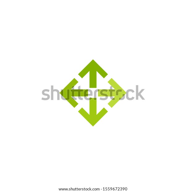 four arrows point out from the\
center. olive green expand Arrows icon. Outward Directions icon.\
Vector illustration. Isolated on white. Edit, expand\
button