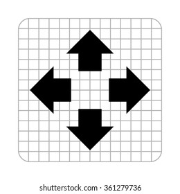 Four arrows pointing from the center  - black vector icon