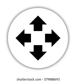 Four arrows pointing from the center  - black vector icon