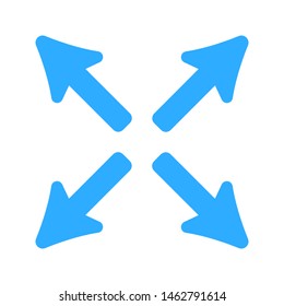 Four arrows pointing from the center, simple vector Illustration