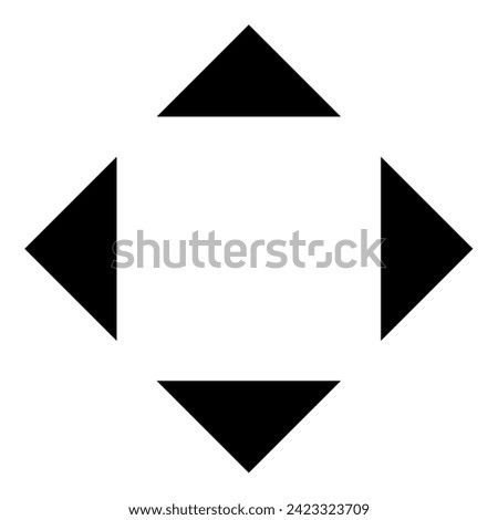 Four arrows pointing from the center symbol location icon black color vector illustration image flat style