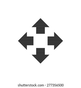 Four arrows pointing from the center  - vector icon