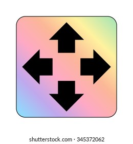 Four arrows pointing from the center - vector icon