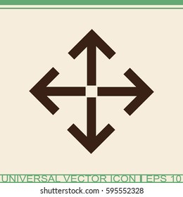 Four arrows pointing from the center vector icon.