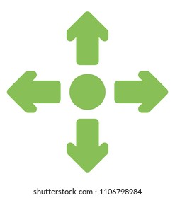 
Four arrows pointing to different directions, Cross road ahead sign 
