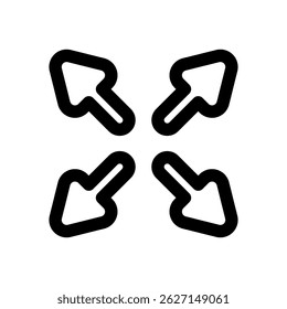 Four arrows pointing in different directions. The arrows are black and white. The image is simple