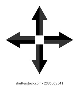 Four arrows pointing icon. Vector illustration. EPS 10.