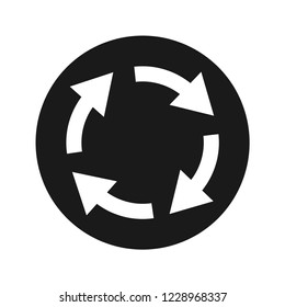 Four Arrows Rotating inside a circle Icon. Flat simple icon. Vector. Isolate on white background. 