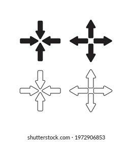 Four arrows. Sign all directions. Flat Design Style. Made in vector