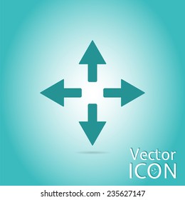 Four arrows. Sign all directions. Flat Design Style. Made in vector