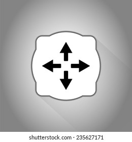 Four arrows. Sign all directions. Flat Design Style. Made in vector