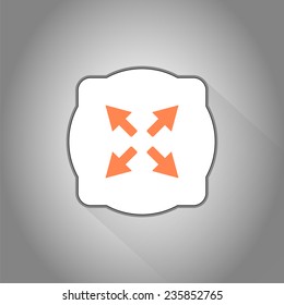 Four arrows. Sign all directions. Flat Design Style. Made in vector