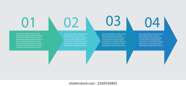 Four Arrows Slide infographicTemplate.Concept of 4 steps of business strategy and development.