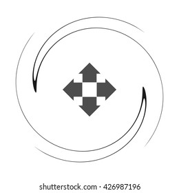 Four arrows solid body flat icon. Symbol of choice