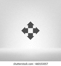Four arrows solid body flat icon. Symbol of choice