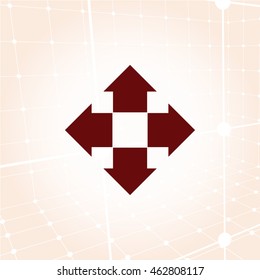 Four arrows solid body flat icon. Symbol of choice