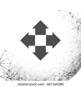 Four arrows solid body flat icon. Symbol of choice
