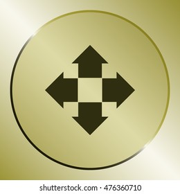 Four arrows solid body flat icon. Symbol of choice