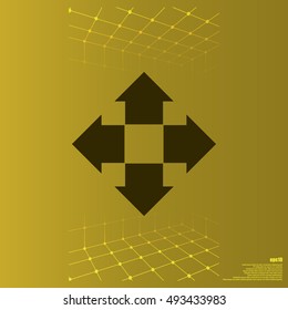Four arrows solid body flat icon. Symbol of choice
