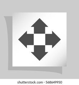 Four arrows solid body flat icon. Symbol of choice