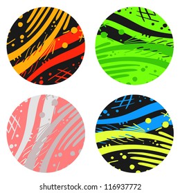 Four art circle sticker