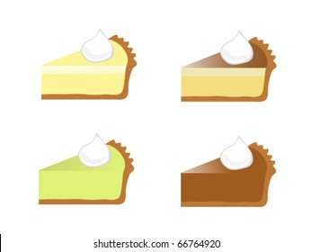Four Assorted Pie Slices