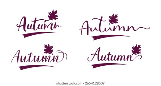 Quatro folhas de desenhos de outono, Script, outono, Temporada, Gráfico