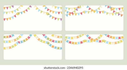 Four background with bunting flags and place for your text, vector eps10 illustration