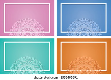 Four background with mandala patterns illustration