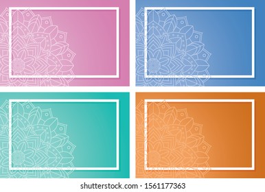 Four background with mandala patterns illustration