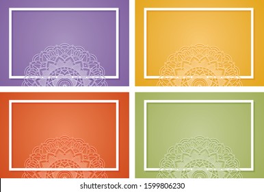 Four background with mandala patterns illustration