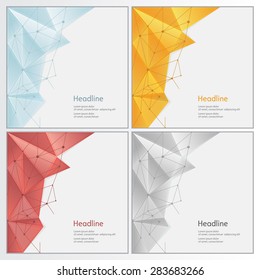 Four background for presentation slides. Vector illustration.