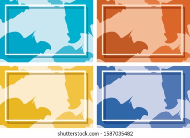Cuatro plantillas de fondo en la ilustración de colores diferentes