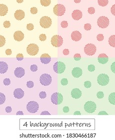 Four background vector patterns. Different colours.