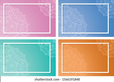 Vier Hintergründe mit Mandala-Mustern, Illustration