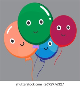 Cuatro globos de Ilustración vectorial a todo color