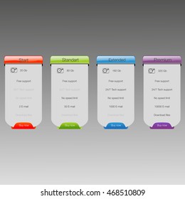 Four banner for the clouded sky service, interface for the site. vector banner for web app.