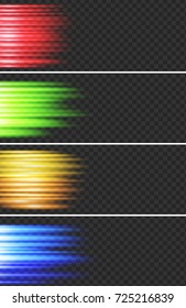 Four banner designs with shiny lights illustration