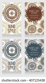 four banners in boho style, vector illustration