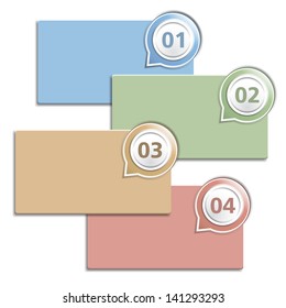 Four banners with numbers, vector eps10 illustration