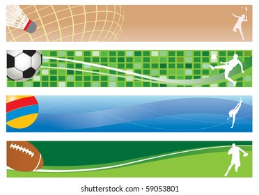 Four banners. Sport. Vector illustration