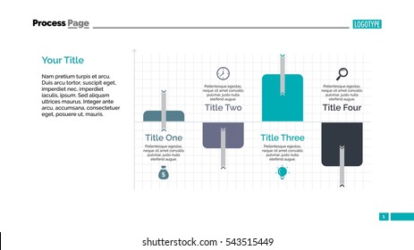 Four Bars Chart Slide Template